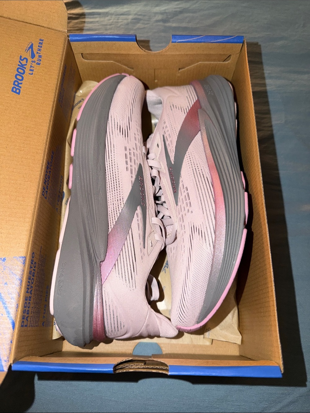 Brooks Women's Running Sneakers - Light Pink and Gray